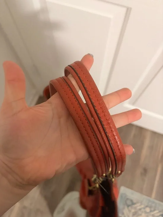 Coach Madison Burnt Orange Tote with Gold Chain-Strap - Picture 5 of 6